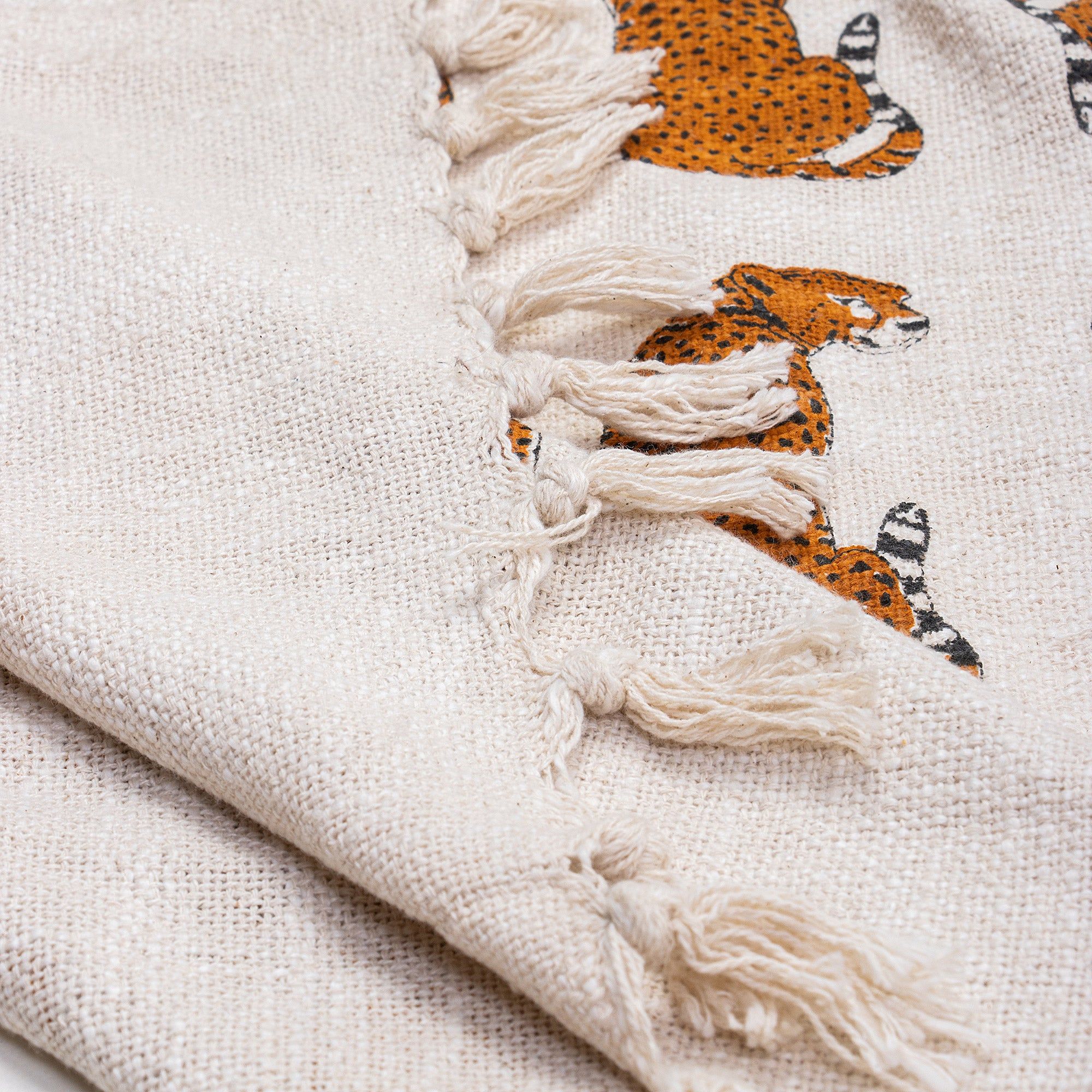 Soft Premium Brown Tiger Block Print Throw Blankets For Sofas